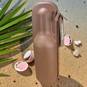 Tommy Bahama Wine Trek Individual Wine Bottle Cooler Case Insulated Brown Chill